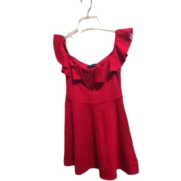 Majorelle Red Ophelia Pointe Ruffle Off  Shoulder Fit and Flare Skater D… - Picture 7 of 8